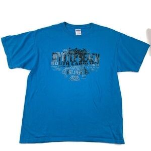 Gildan Mens T Shirt Blue Large